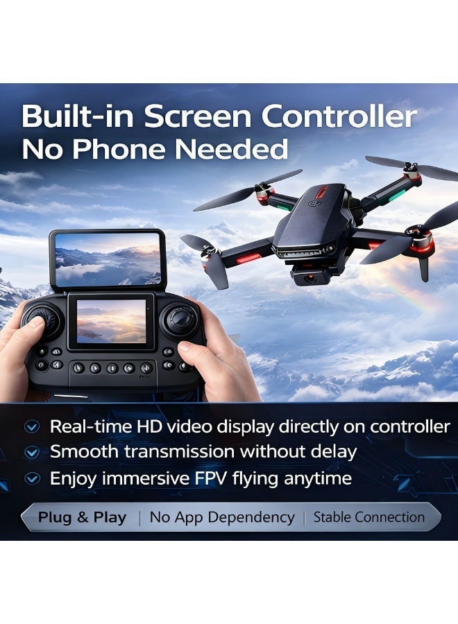 Closeli Drone with Camera,Foldable Drone, Remote Control Aircraft, FPV Drone, RC Quadcopter with Dual HD Cameras, Rechargeable Controller, 360° Flips, Brushless Motor, Intelligent Obstacle Avoidance, Optical Flow Hovering, 3 Speed Modes, One-Key Takeoff/Landing, App Control, Toy Drone (2 Batteries) - Image 5