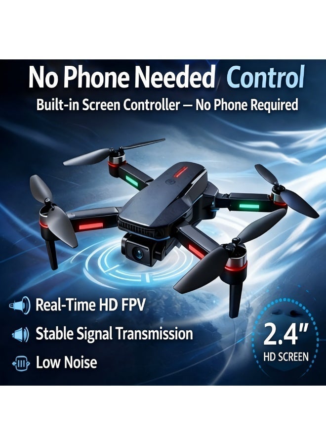 Closeli Drone with Camera,Foldable Drone, Remote Control Aircraft, FPV Drone, RC Quadcopter with Dual HD Cameras, Rechargeable Controller, 360° Flips, Brushless Motor, Intelligent Obstacle Avoidance, Optical Flow Hovering, 3 Speed Modes, One-Key Takeoff/Landing, App Control, Toy Drone (2 Batteries) - Image 4