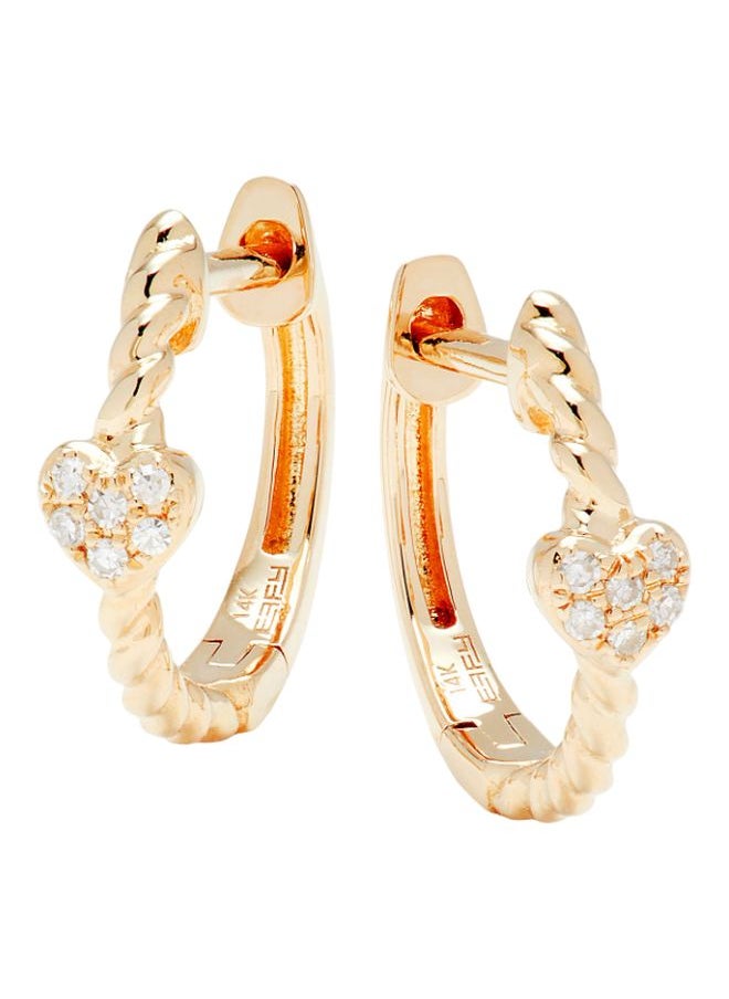 EFFY - 14K Yellow Gold and 0.04 TCW Diamond Huggie Earrings for Women One Size - Image 1