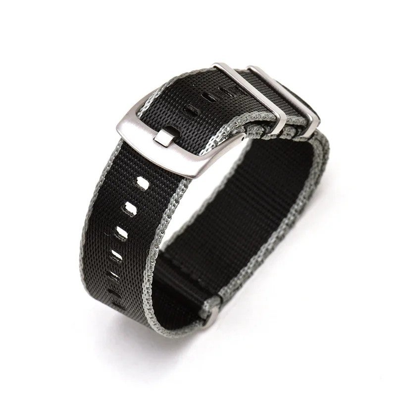 Bluejw High Quality Smooth Nylon Watch Strap 18mm 20mm 22mm 24mm Replacement Seatbelt Style One-Piece Wrist Band for Regular Watches – Easy to Replace the Watch Strap - Image 1