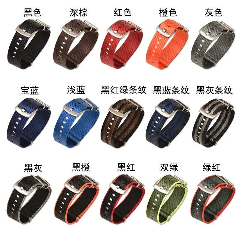 Bluejw High Quality Smooth Nylon Watch Strap 18mm 20mm 22mm 24mm Replacement Seatbelt Style One-Piece Wrist Band for Regular Watches – Easy to Replace the Watch Strap - Image 2