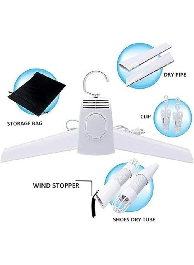 Clothes Dryer Shoe Dryer Hanger Dryer 1 Unit 2 Roles Function Quick Drying Hot Air/Natural Wind Switching Silent Rainy Season Measures Home Travel Business Trip  - Image 3