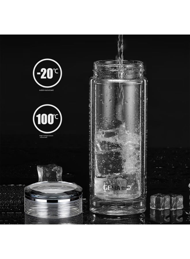 Geya Premium Double-layer Glass Tea Cup For Men, Business Tea Infuser Cup, Office Glass Water Cup, Gift Box Set - Image 5