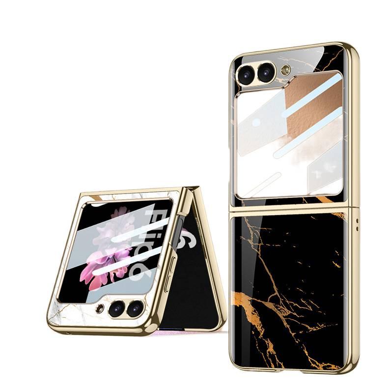Drop Protection Leather , PC + Texture , Cover for Samsung Galaxy Z Flip 6 , Silver , with Easy Storage - Image 2