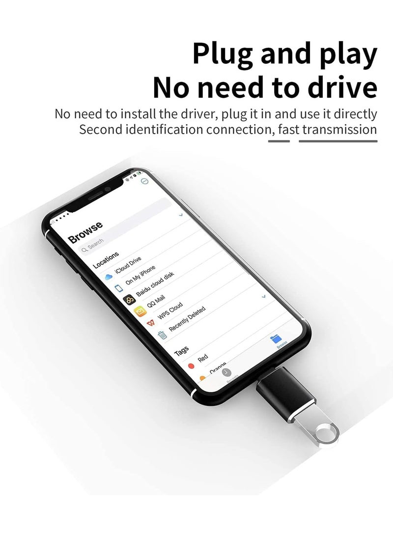 2 Pack Lightning to USB 3.0 OTG Adapter Cable Portable Camera Adapter Data Sync Cord Compatible with iPhone iPad Connect Flash Drive Card Reader Mouse MIDI Keyboard - Image 4