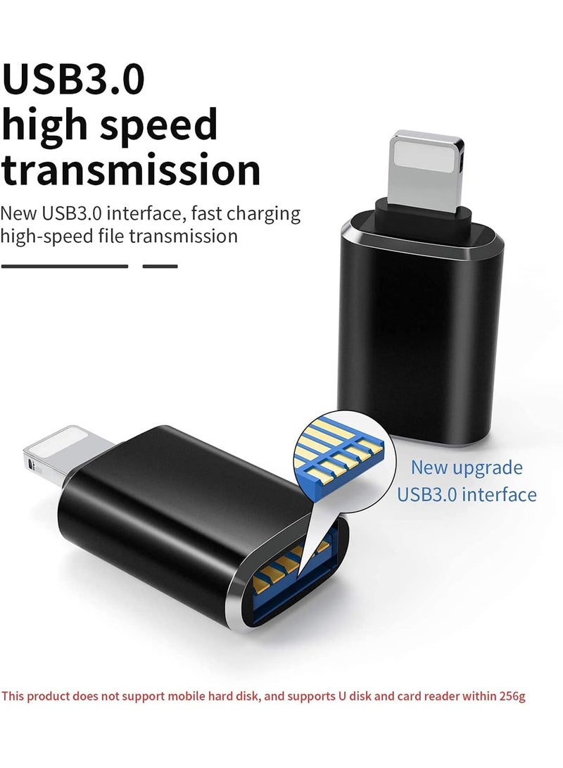 2 Pack Lightning to USB 3.0 OTG Adapter Cable Portable Camera Adapter Data Sync Cord Compatible with iPhone iPad Connect Flash Drive Card Reader Mouse MIDI Keyboard - Image 5