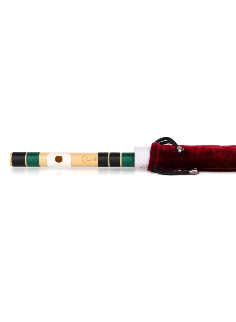 Generic Radhe Flutes C Natural Right Handed Middle Bansuri Black Dark Green Tuned With Tanpura A=440Hz PVC Flute Velvet Cover Hindi English Flute Lessons  - Image 3