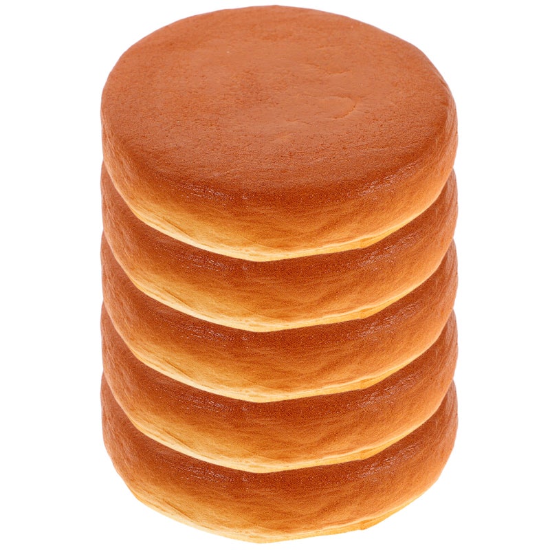 5pcs Fake Burger Bread Slices Artificial Bread Slice Model Fake French Bread Simulated Bread Adornments For Fake Food Decor - Image 1