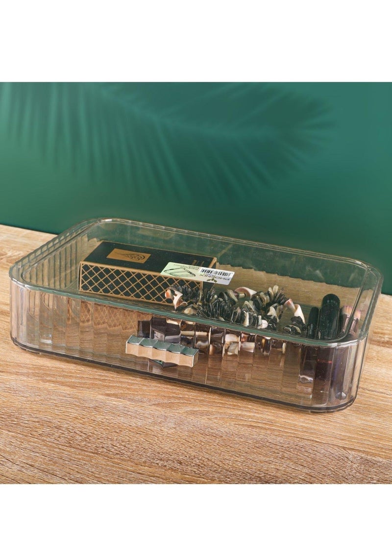 فينيكس ادراج تخزين منظم مكياج من الاكريليك، مستحضرات التجميل والعناية بالبشرة قابل للتكديس، لمستحضرات مكتب الزينة، خزانة الملابس، غرفة النوم، الحمام (درج) - Image 1