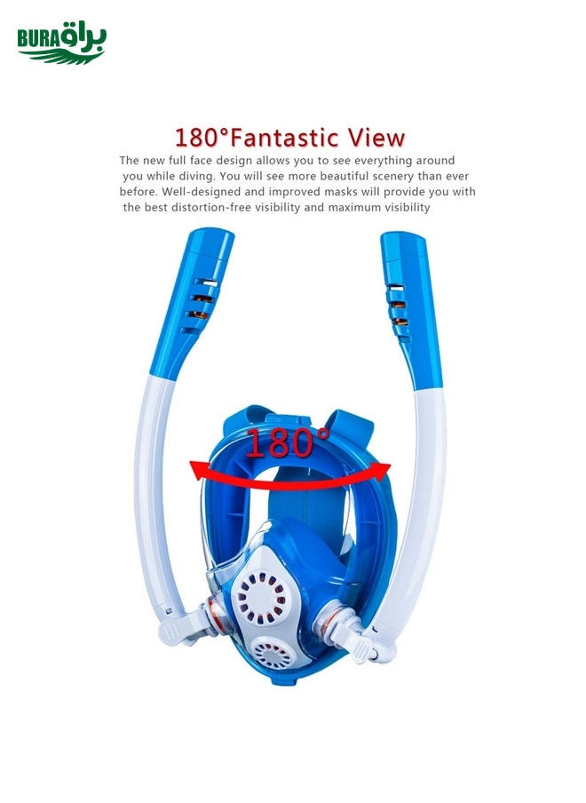 BURAQ Kids Double Tube Full Dry Silicone Diving  Snorkeling Mask Swimming Glasses, Size: XS(White Pink)  - Image 2