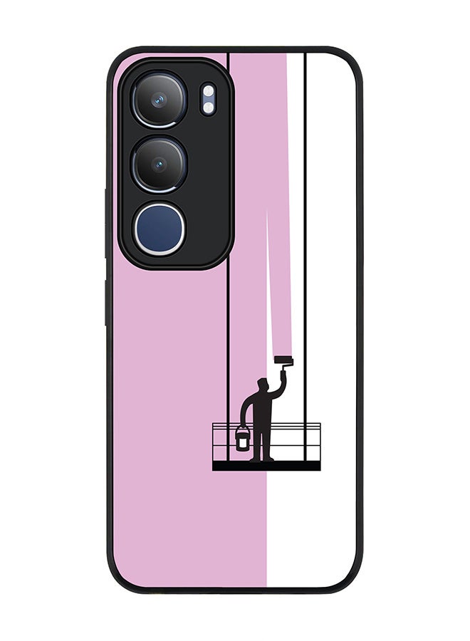 For vivo Y19s / Y19s Pro Case,Slim fit Camera Protection, Shockproof Thin Phone cover  - Paint Hanger (Pink)