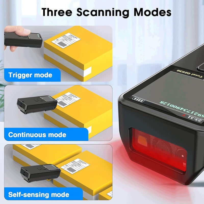 symcode 2D Bluetooth Barcode Scanner Wireless, 3-in-1 Self-Sensing 1D 2D QR Code Scanner for Stock, Portable Bar Code Scanner for PC,POS, iPad, iPhone,Tablet,iOS, Android - Image 3