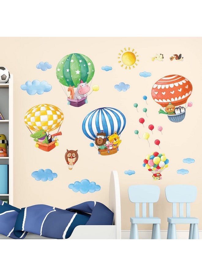 Decowall Da1406B Animal Hot Air Balloons Kids Wall Stickers Wall Decals Peel And Stick Removable Wall Stickers For Kids Nursery Bedroom Living Room Décor - Image 4