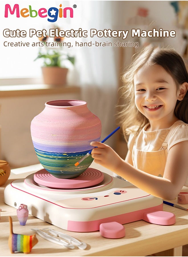 MEBEGIN Pottery Wheel with Two-speed Design, Mini Pottery Wheel Kit, Complete Pottery Painting Kit with Clay Sculpting Tools and 6 Pack Air-dry Clay, Art and Crafts Kit, DIY Toy Set, Ideal Gift for Kids Aged 3+ and Beginners  - Image 4