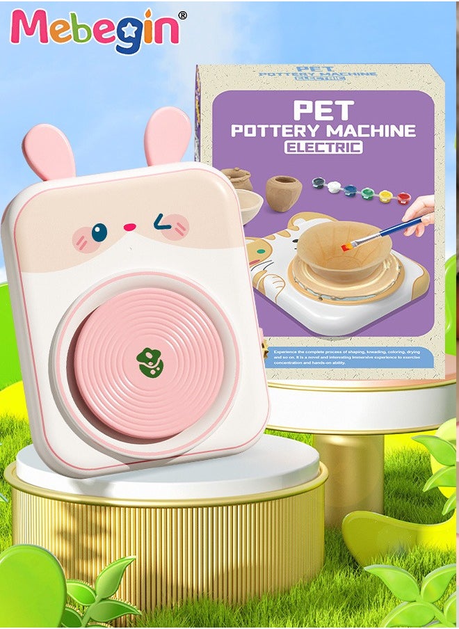 MEBEGIN Pottery Wheel with Two-speed Design, Mini Pottery Wheel Kit, Complete Pottery Painting Kit with Clay Sculpting Tools and 6 Pack Air-dry Clay, Art and Crafts Kit, DIY Toy Set, Ideal Gift for Kids Aged 3+ and Beginners  - Image 3