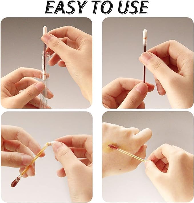 MGNLR MGNLR 50 PCS Disposable Iodine Swab Cotton Iodophor Swab Sticks Medical Sanitary First Aid Kit Emergency Care Safety for Adult Kids First Aid Kit Emergency Care Safety For Adult Kids - Image 4