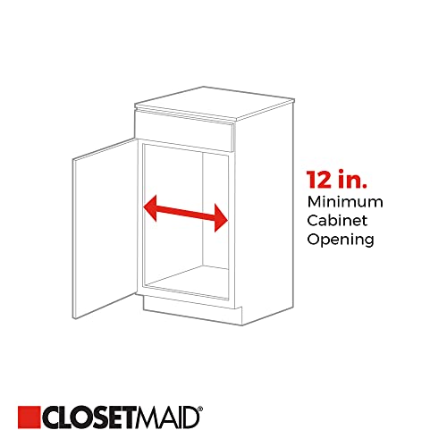 ClosetMaid منظم خزانة ClosetMaid 11 بوصة، ثقيل، أدراج رفوف بانtry قابلة للسحب للمطبخ، الحمام، أبيض - Image 3