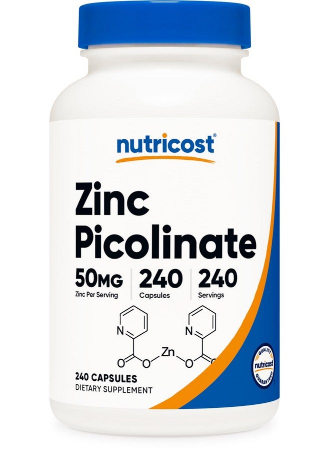 Nutricost Zinc Picolinate 50mg, 240 Vegetarian Capsules - Gluten Free and Non-GMO (240 Caps) - Image 1