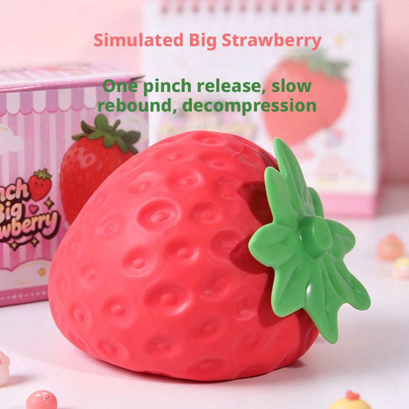Giant Strawberry Squishy Stress Relief Toy Slow Rebound - Image 4
