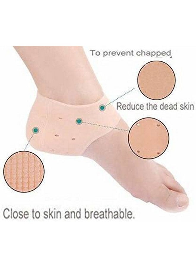 Grun 2Pair Reusable Foot Silicone Heel Socks For Pedicure Against Cracking Chap Pain Protector Moisturizing Breathable Anti Crack Socks - Image 3