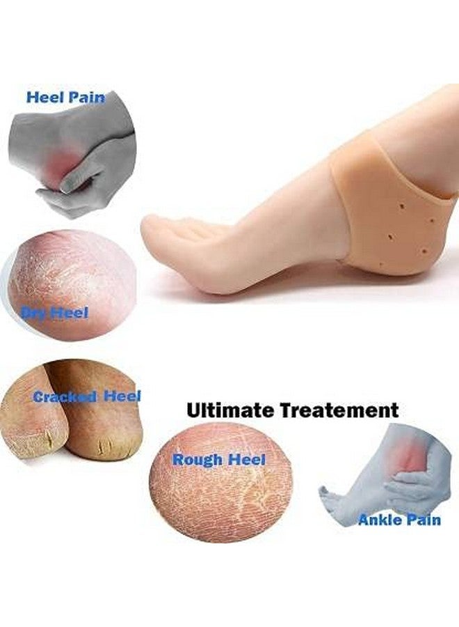 Grun 2Pair Reusable Foot Silicone Heel Socks For Pedicure Against Cracking Chap Pain Protector Moisturizing Breathable Anti Crack Socks - Image 4