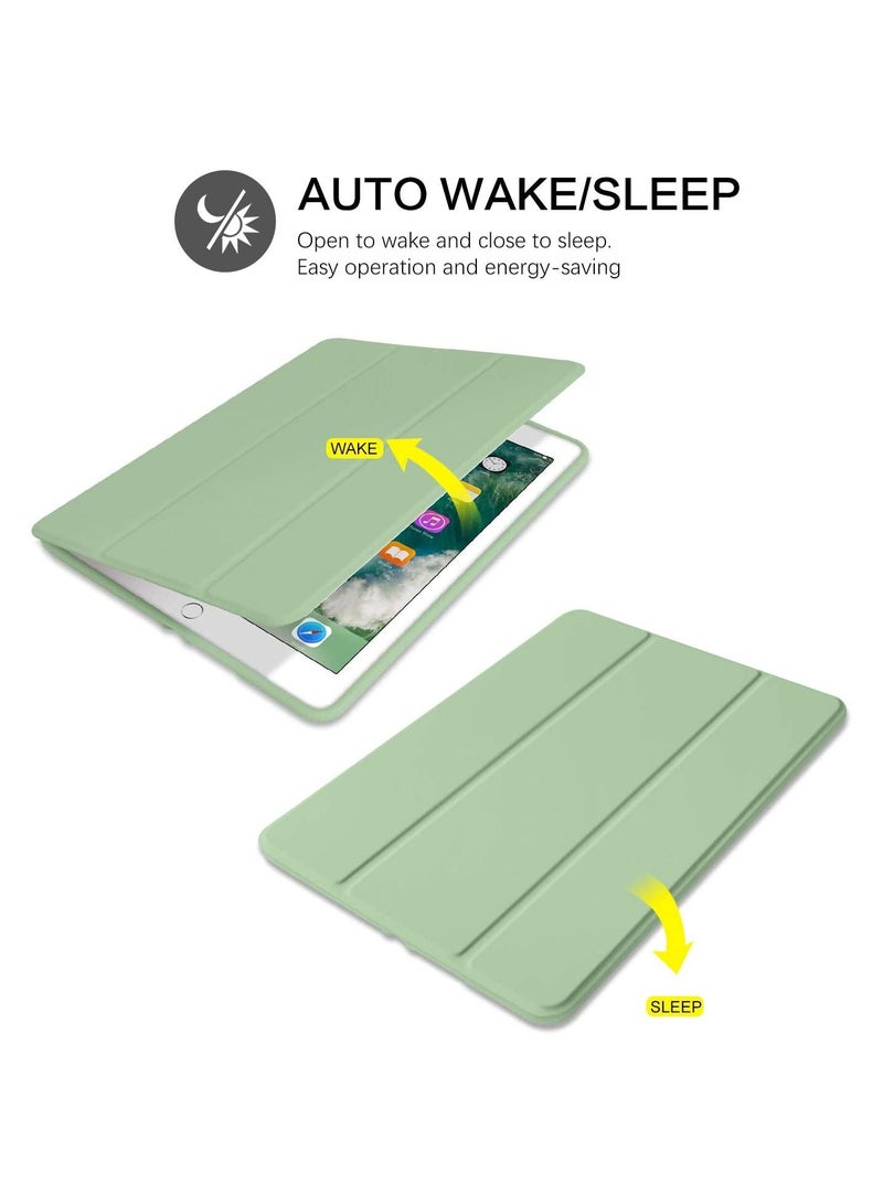IPad 6th 5th Generation Case With Pencil Holder Premium Folio Folding Stand Smart Auto Wake Sleep Protective Tablet Cover For 9.7" 2018 2017 Matcha - Image 2