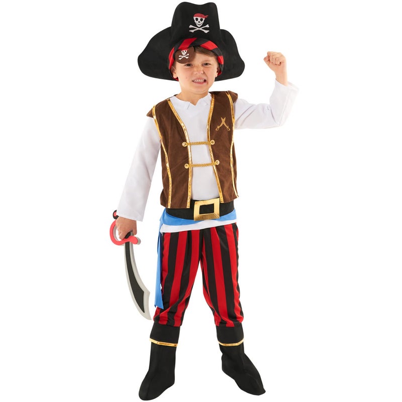 Morph Costumes Blue Kids Pirate Costume Kids Boys Girls Pirate Fancy Dress Pirate Outfit Kids Toddler 3-4 Years - Image 2