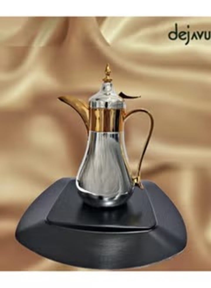 DejaVu Thermos Dallah for Tea and Coffee Stainless steel Silver/Gold
