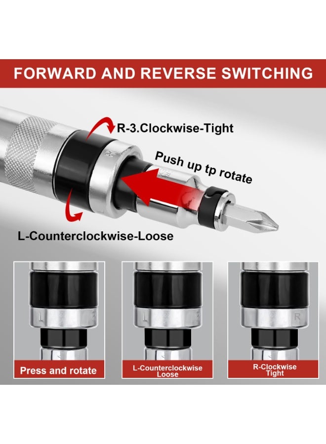 1/2 Inch Hand Impact Driver Set with 15 Bits – Reversible Manual Screwdriver, Chrome-Plated, Heavy-Duty S2 Steel for Automotive, Motorcycle, and Household Repairs - Image 2
