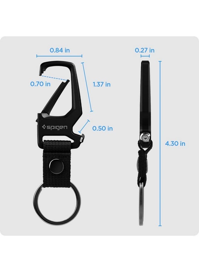 Spigen سبجن كارابيني، مشبك سلسلة مفاتيح السيارة، معدن متين [خفيف ومضغوط] [فتاحة زجاجات] للرجال والنساء، 2 حزمة - أسود - Image 2