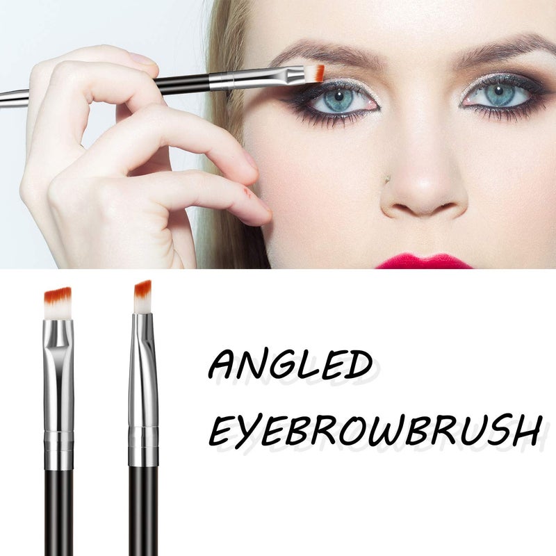 BOAO 6 Pieces Duo Eyebrow Brush Angled Spoolie Brush Mini Eyelash for Tinting Angled Eyebrow, Fit for Gel and Cream(Silver) - Image 5