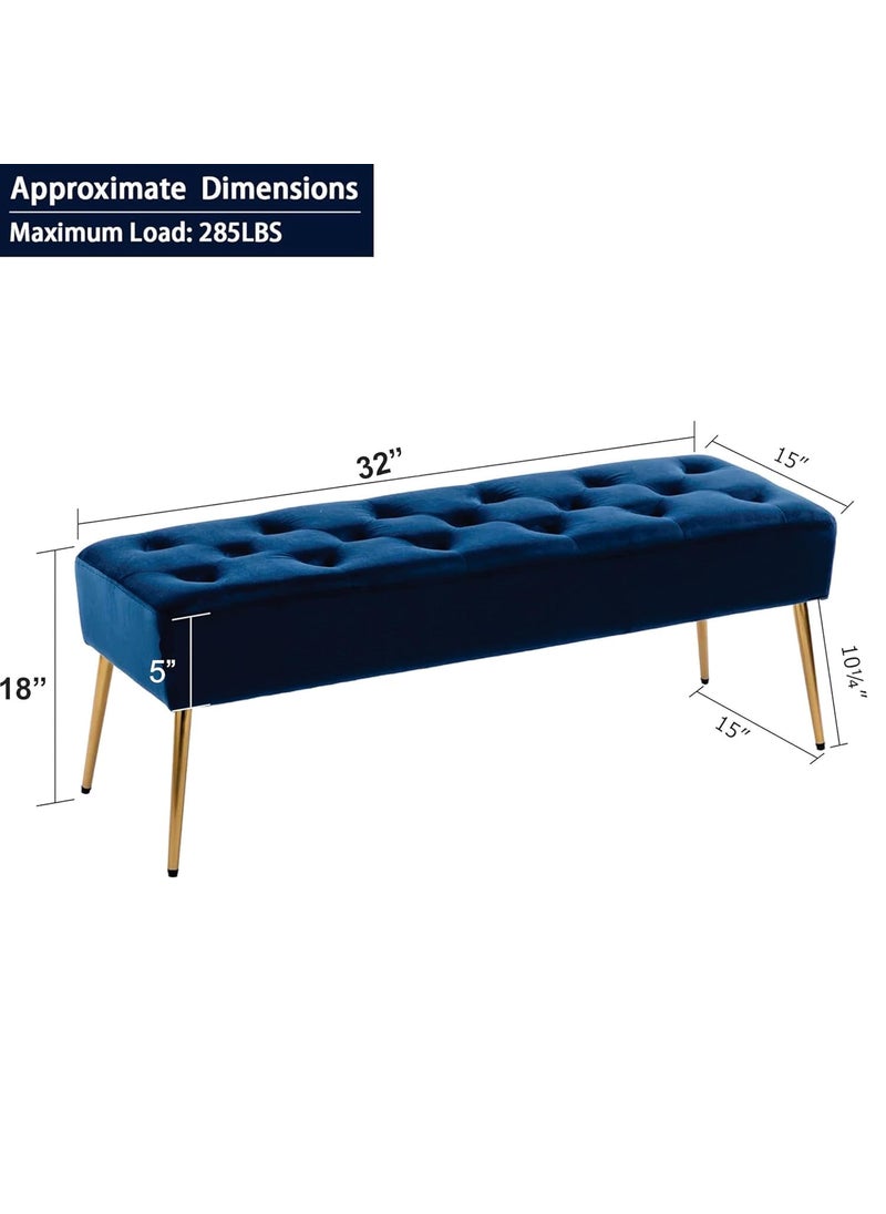 JUMBO CRAFTS JUMBO CRAFTS Bench Velvet Upholstery for The Entryway Sleeping Bench Ottoman Sofa Footstool Bed End Table Settee with Storage for Living Area and Bedroom Green  - Image 2