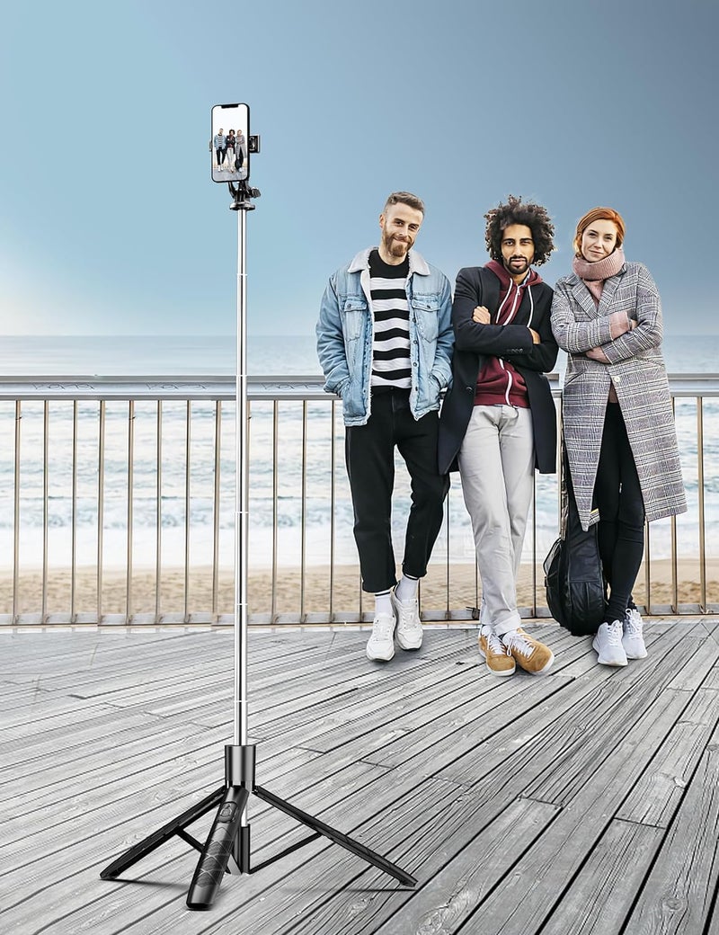 TARAVEE 67-Inch Extra-Long Bluetooth Selfie Stick Tripod, Extendable Phone Stand with Reinforced Base, Wireless Selfie Stick for iPhone 13/14/15/16 Pro, GoPro, YouTube, Travel & Vlogging - Image 5