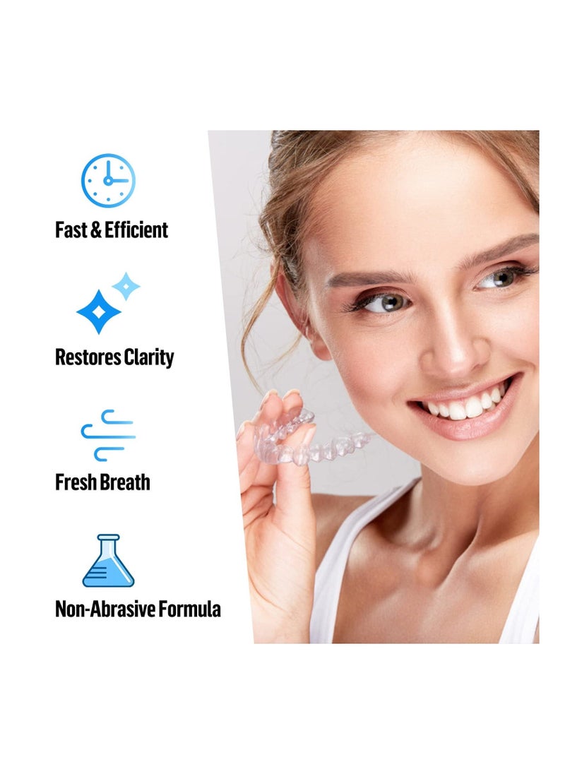 Generic Denture Cleaning Tablets with Retainer 36PCS Cleaning Tablets 1 Months Supply Denture Cleansing Tablets for Night Mouth Guard False Teeth Cleaning Removes Odors Stains Plaque Mint Flaver  - Image 3