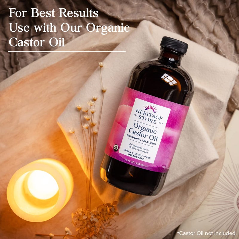 HERITAGE STORE Cotton Flannel - Castor Oil Pack Wrap - Soft, Reusable Cotton Flannel Fabric for Castor Oil Packs, Castor Oil Compress for Abdomen, Joints, 60-Day Guarantee, Vegan, Cruelty Free 13x15in - Image 4