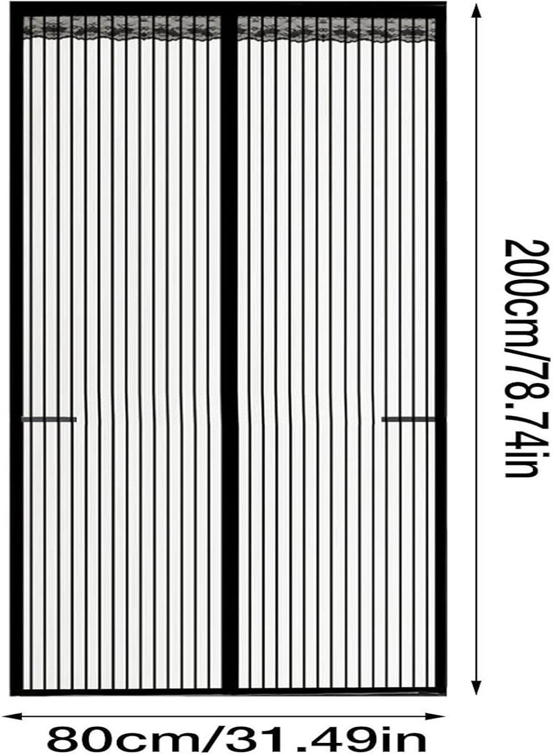 GGOOT Summer Magnet Slide Door,Door Screen to Keep Bugs Out - Mesh Curtain Middle Opening Magnet Screen Mesh for Sliding Door Self Sealing Mesh Screen Curtain Keeps Bugs Out - Image 4