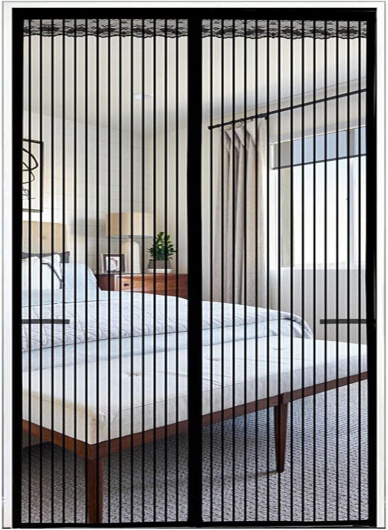 GGOOT Summer Magnet Slide Door,Door Screen to Keep Bugs Out - Mesh Curtain Middle Opening Magnet Screen Mesh for Sliding Door Self Sealing Mesh Screen Curtain Keeps Bugs Out - Image 1