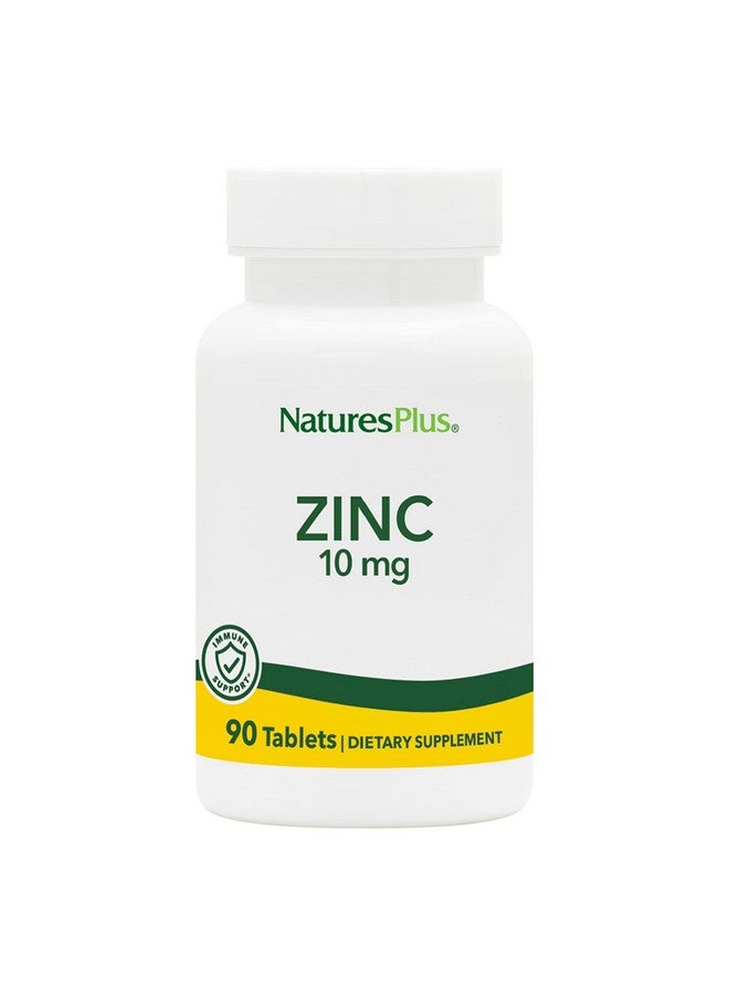 Natures Plus NaturesPlus Zinc Tablets - 10 mg, 90 Vegetarian Supplements - Immune System Supplement for Cellular Growth & Repair - Promotes Healthy Digestion, Metabolism & Vision - Gluten-Free - 90 Servings - Image 1
