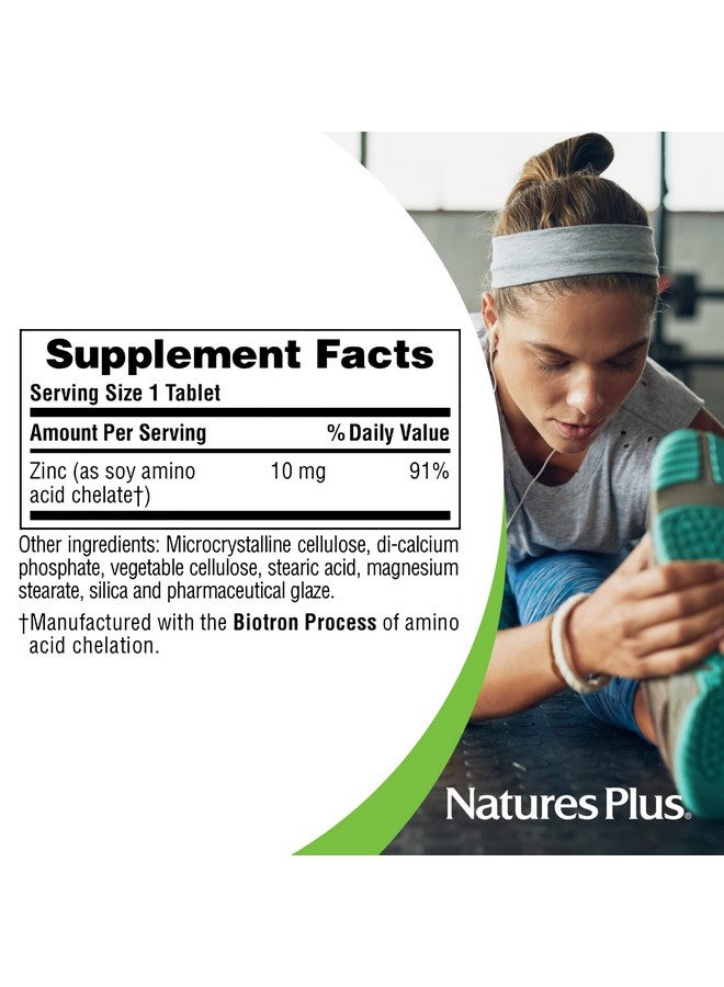 Natures Plus NaturesPlus Zinc Tablets - 10 mg, 90 Vegetarian Supplements - Immune System Supplement for Cellular Growth & Repair - Promotes Healthy Digestion, Metabolism & Vision - Gluten-Free - 90 Servings - Image 2