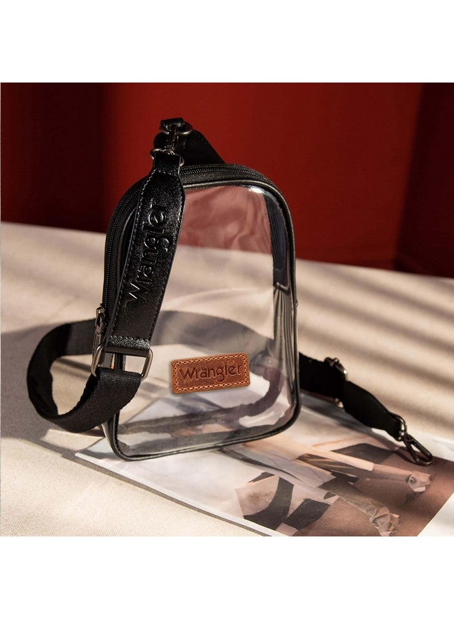 Wrangler Wrangler Crossbody Clear Sling Bags for Women Stadium Approved Cross Body Purse with Detachable Strap for Sports Events Concerts WG87-226BK  - Image 2