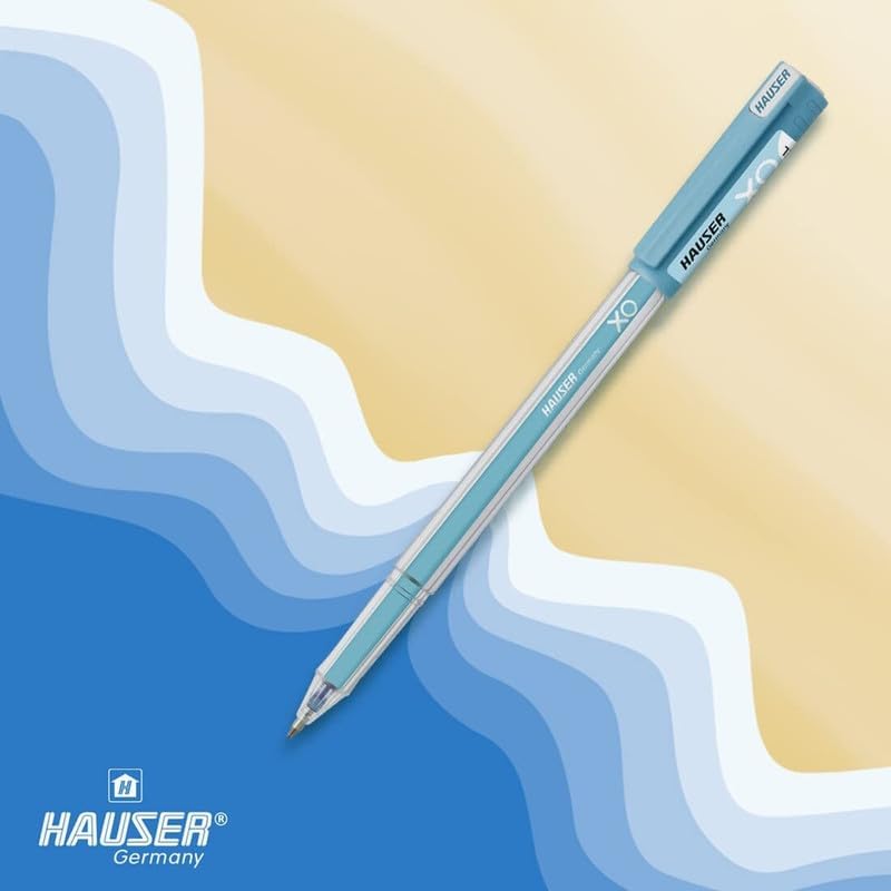 HAUSER قلم جيل ألمانيا إكس أو جامبو 0.6 مم | حبر يجف بسرعة مع إعادة تعبئة جامبو طويلة الكتابة | جسم شفاف مع نظام حبر منخفض اللزوجة، قلم سلس، متين وقابل لإعادة التعبئة | حبر أسود، عبوة من 10 أقلام - Image 5