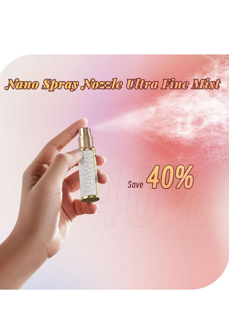 Oasisgalore Refillable Perfume Atomizer, Leather Bottom-Filling, Portable 5ml Sprayer for Travel, Purse, Gift (White)  - Image 5
