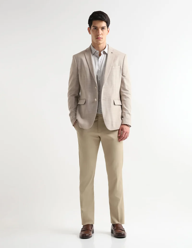 Arrow Light Brown Tailored Fit Dobby Blazer for Men | Best Price UAE