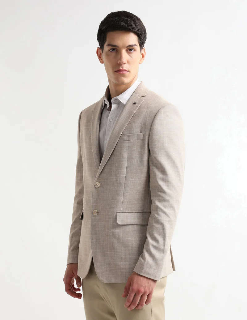 Arrow Light Brown Tailored Fit Dobby Blazer for Men | Best Price UAE