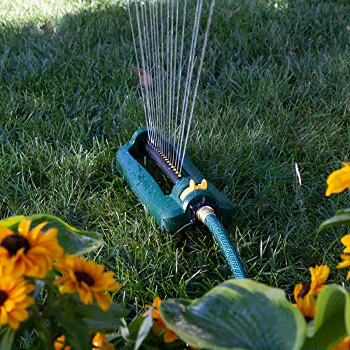 Melnor 65148AMZ TurboTek Oscillating Sprinkler, 2,800 sq. ft., Quick Connect Bundle, 16 Precision Nozzle, Green, Yellow - Image 2