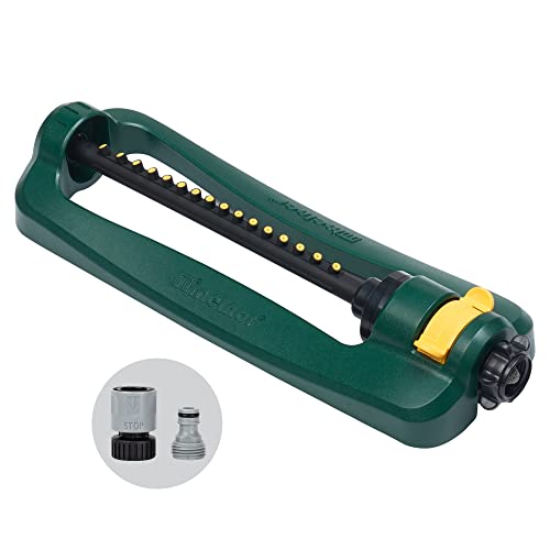 Melnor 65148AMZ TurboTek Oscillating Sprinkler, 2,800 sq. ft., Quick Connect Bundle, 16 Precision Nozzle, Green, Yellow - Image 1