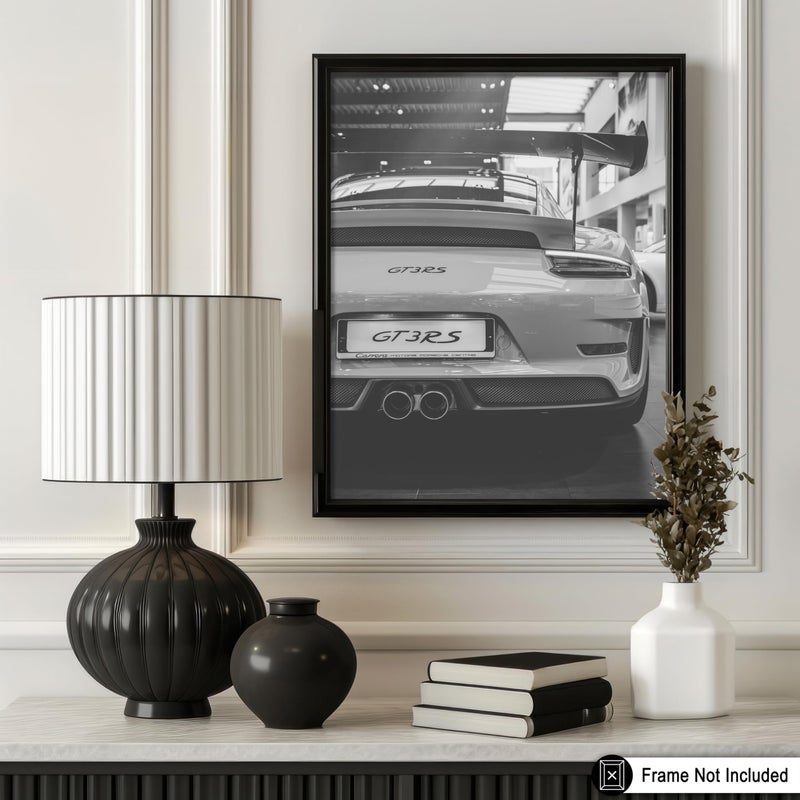 Poster Master Luxury Car Print - Automobile Design - Black and White Photography - Car Enthusiast Transportation Illustration - Great Garage or Bedroom Decor - 8x10 UNFRAMED Wall Decor - Image 3
