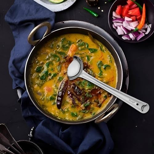 Parage 3 Pieces Stainless Steel Ladle Set for Kitchen Cooking and Serving, Pack of 3, Karchi/Soup Ladle/Kalchun, Silver (Size: 12.5 inches x 1, 11 inches x 2) - Image 4