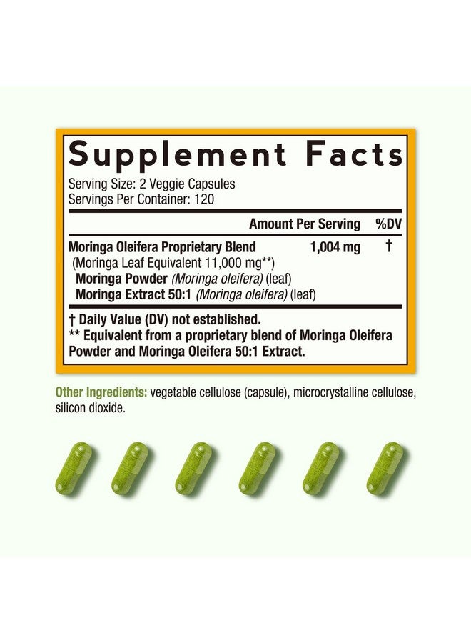 Doctor's Recipes Moringa 11,000 mg Strength, Complete Green Superfood, Natural Antioxidant Support, Non-GMO, 240 Vegan Caps, No Caffeine Soy Gluten - Image 2