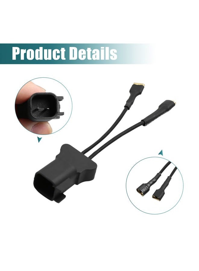 uxcell 2pcs Black Car Horn Speaker Adapter Wiring Harness Pigtail Socket for Ford - Image 2